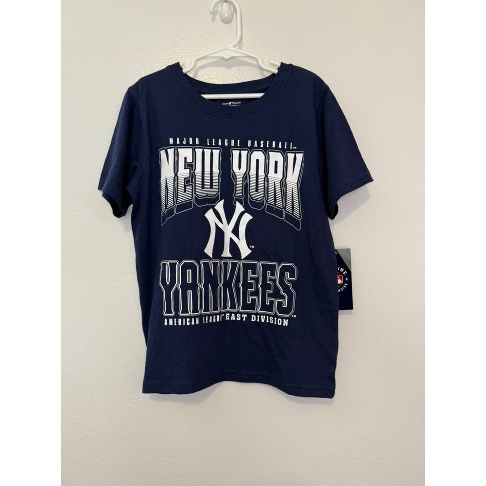 MLB New York Yankees Boys Navy Blue Graphic T-Shirt Size S 6/7 New With Tags